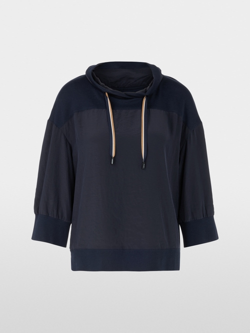 Uni Bluse in Materialmix