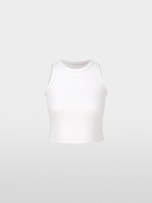 Solid cropped top in cotton stretch