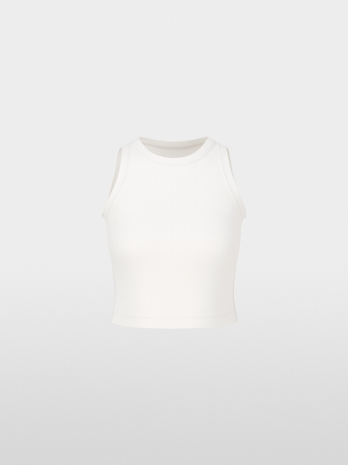 Top court uni en coton stretch