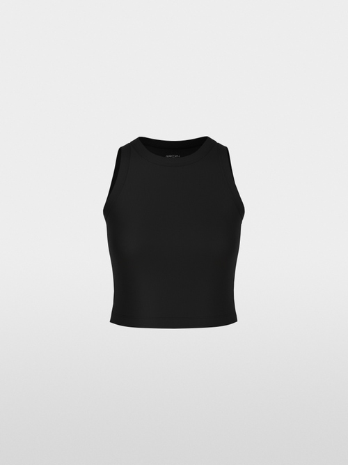 Effen cropped top van stretch katoen