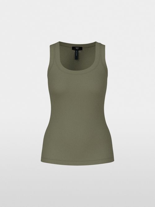Sleeveless top in cotton rib