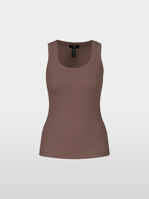 Sleeveless top in cotton rib