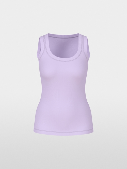 Sleeveless top in cotton rib