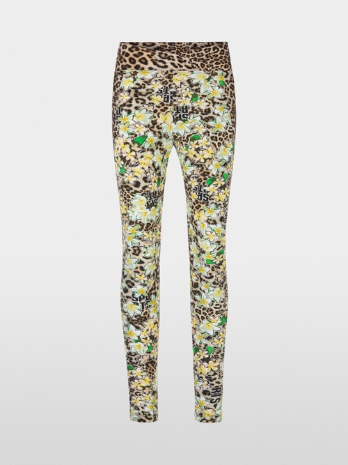 Legging avec motifs léopard et fleurs
