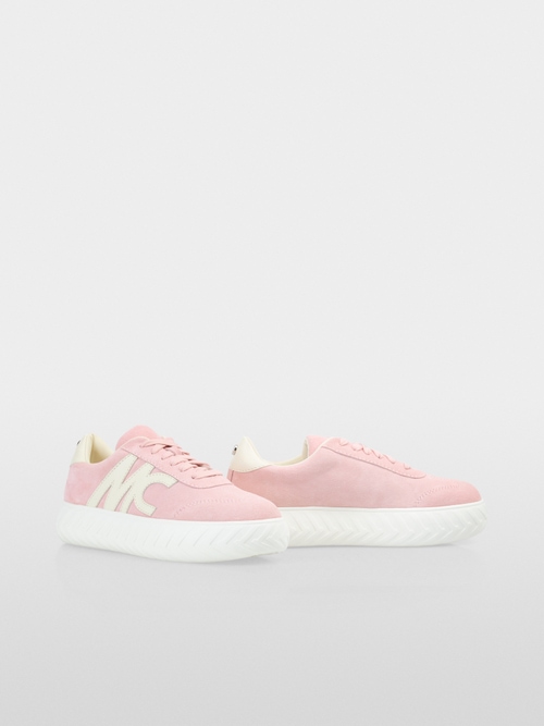 Suede sneakers with thick sole