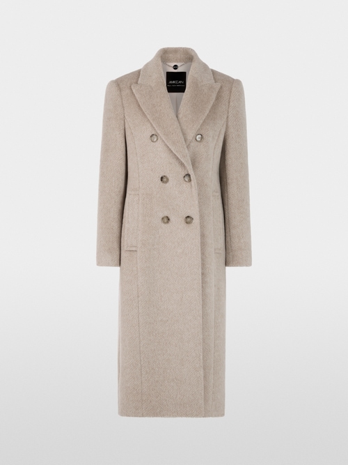 Fitted coat in alpaca wool blend