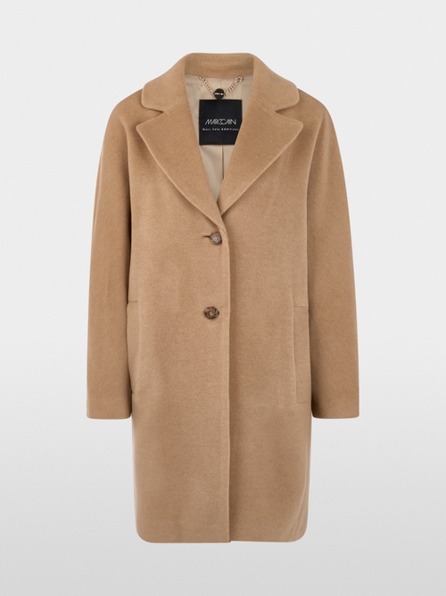 Wide coat in alpaca wool blend