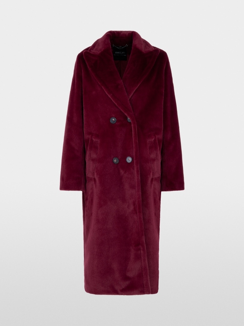 Fluffy coat with collar