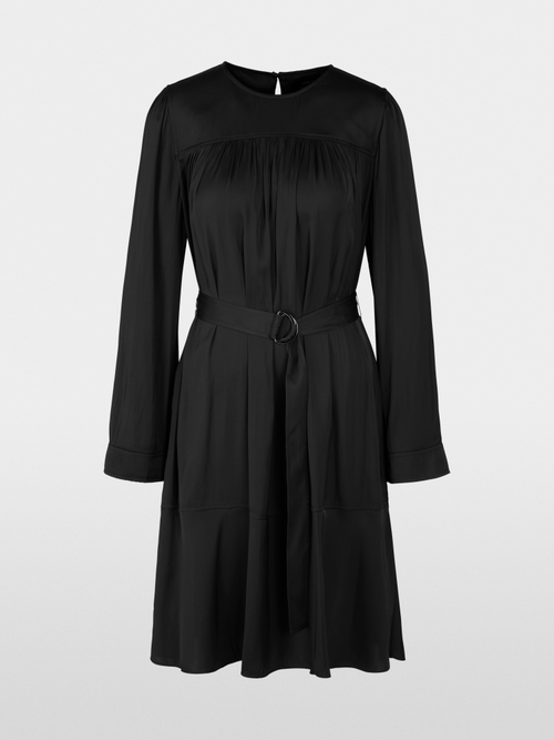 Flounce mini dress with belt
