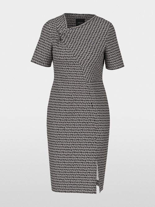 Asymmetrical dress in scuba jersey