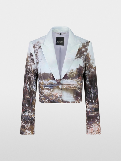 Short blazer with photo print