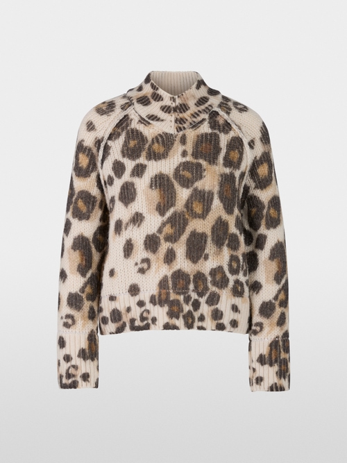 Knitted in Germany leopard print jumper