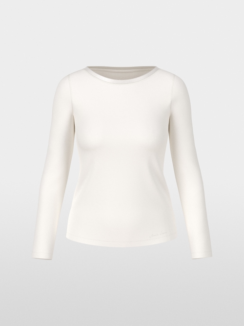 Long-sleeved top with silk trim