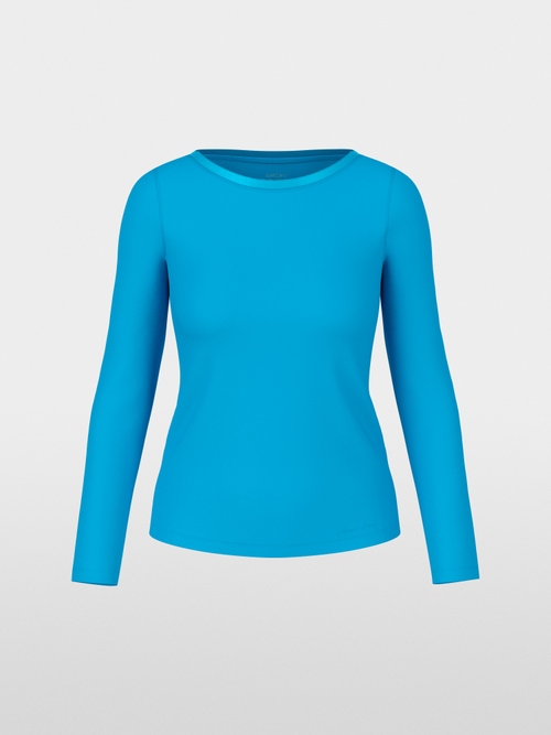 Long-sleeved top with silk trim