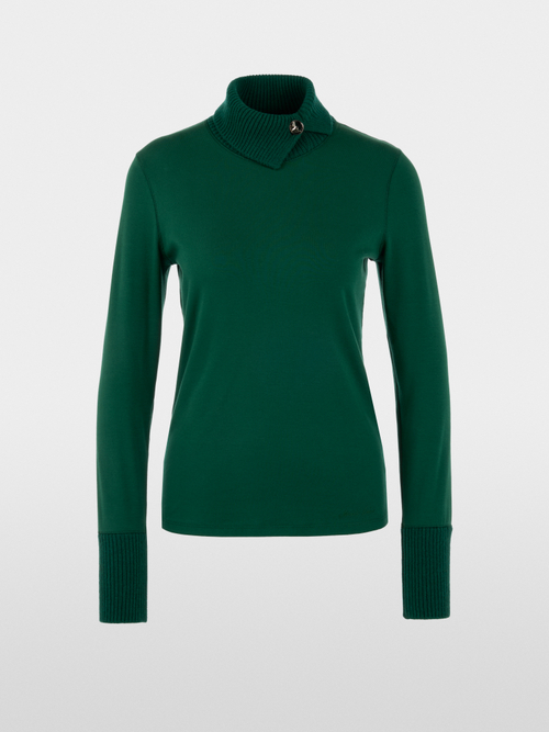 T-shirt à manches longues avec col tricoté