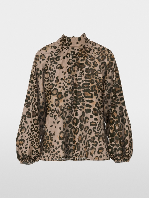 Blouse à col lavallière et imprimé léopard