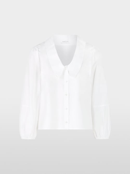Cotton blouse with voluminous sleeves
