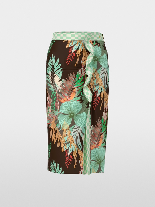 Midi skirt with floral print