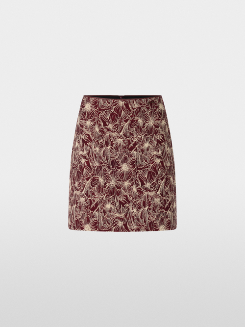 Mini skirt with floral jacquard pattern