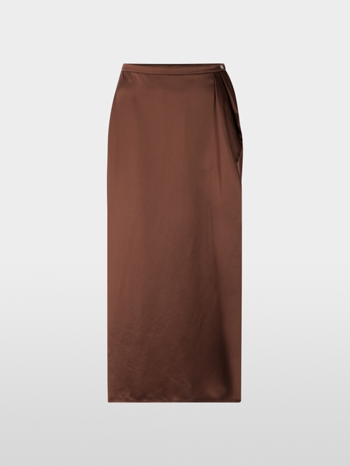 Calf-length skirt with draping