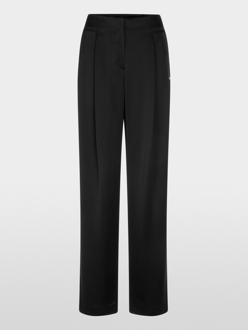 WASCO satin trousers with wide cut