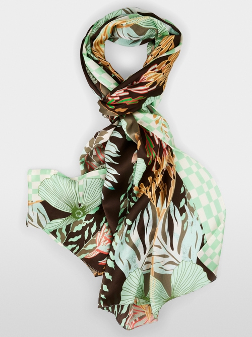 Silk scarf with floral print