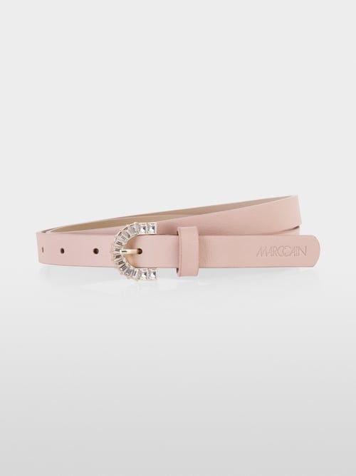 Narrow hip belt with rhinestone clasp