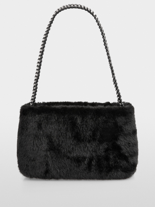 Faux fur shoulder bag