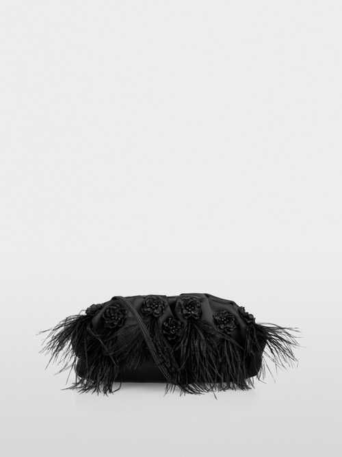 Pochette élégante avec plumes