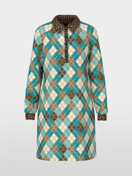 Robe à motif argyle en jersey scuba