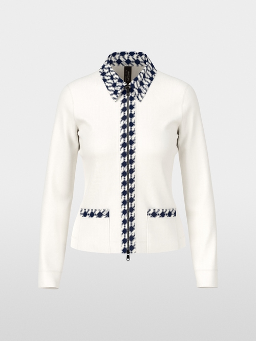 Jersey jacket with cube print details