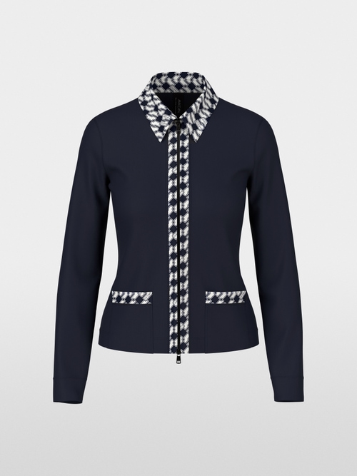 Jersey jacket with cube print details