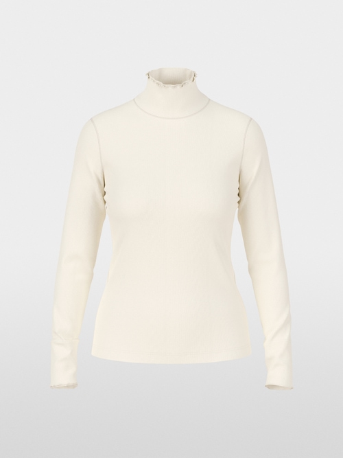 Plain long-sleeved turtleneck shirt