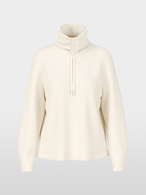 T-shirt à manches longues avec col roulé et cordon coulissant