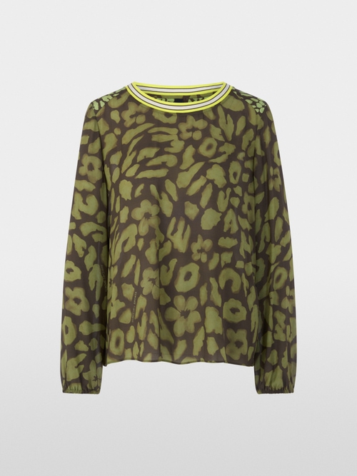 Slip-on blouse met luipaardprint