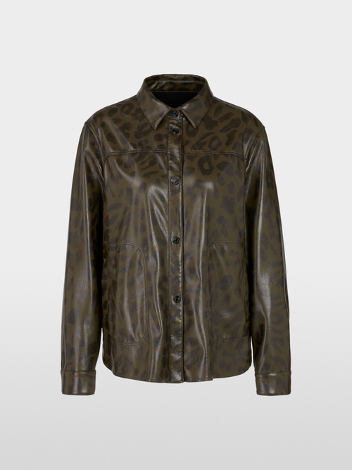 Chemise en similicuir avec imprimé léopard