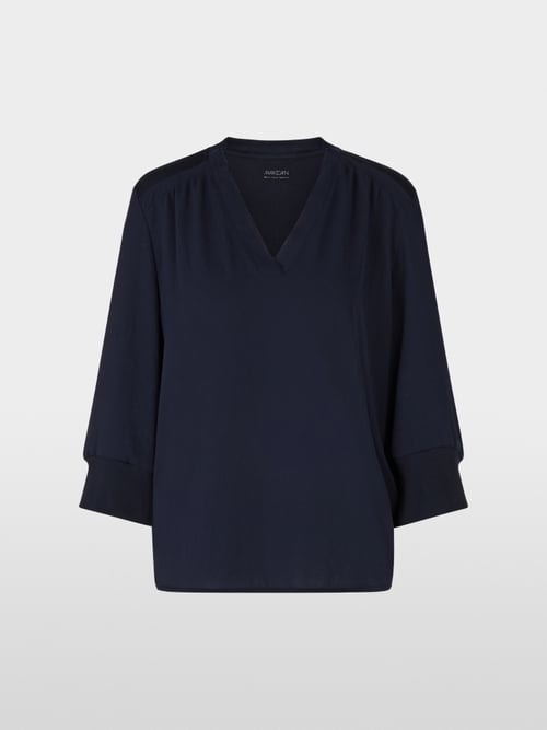 Blouse-chemise en mélange de matières