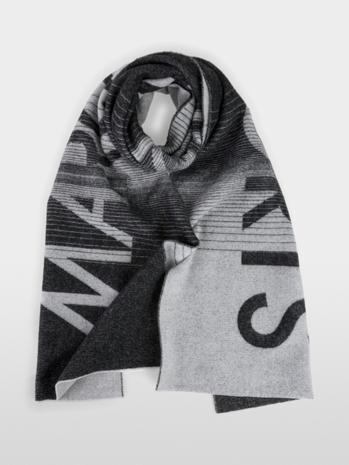 Écharpe en laine avec logo et motif rayé