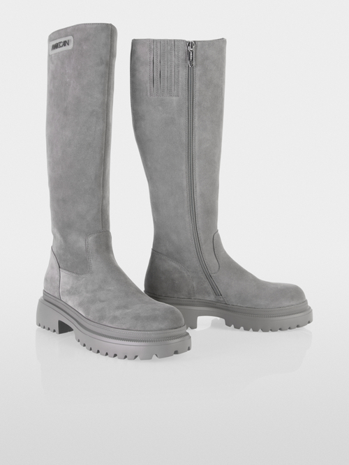 Bottes hautes en cuir velours