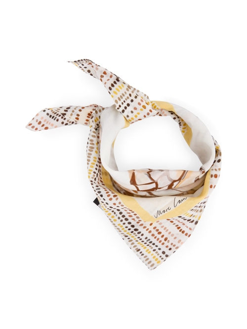 Marc Cain Women's Yellow Square Scarf With Mixed Prints, 8 (N1)