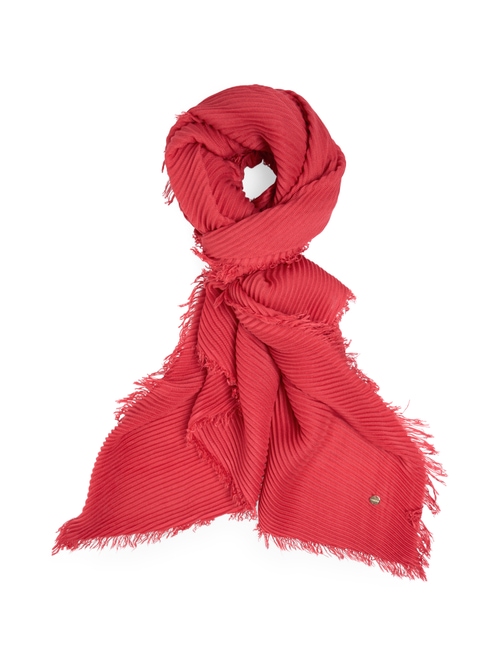 Marc Cain Women's Red Pleated Scarf With Fringes, 8 (N1)