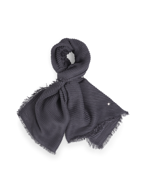 Marc Cain Women's Blue Pleated Scarf With Fringes, 8 (N1)