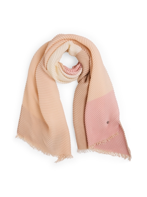 Marc Cain Women's Brown Pleated Scarf With Fine Fringes, 8 (N1)