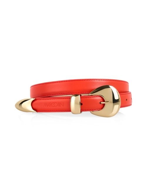 Marc Cain Women's Red Narrow Leather Belt, 12 (N3)