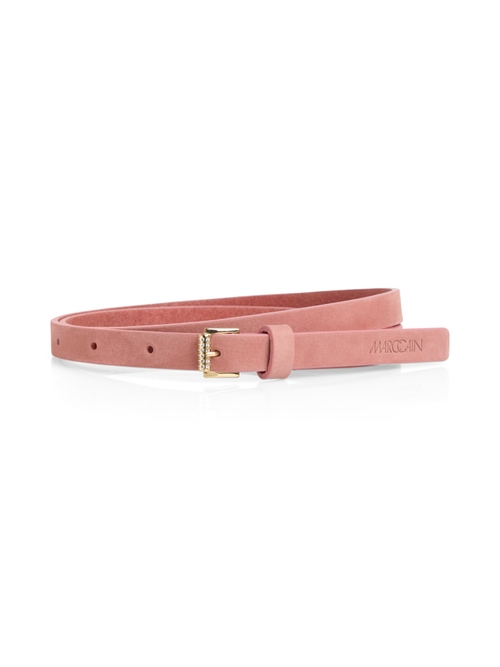 Marc Cain Women's Red Narrow Nubuck Leather Belt, 16 (N5)