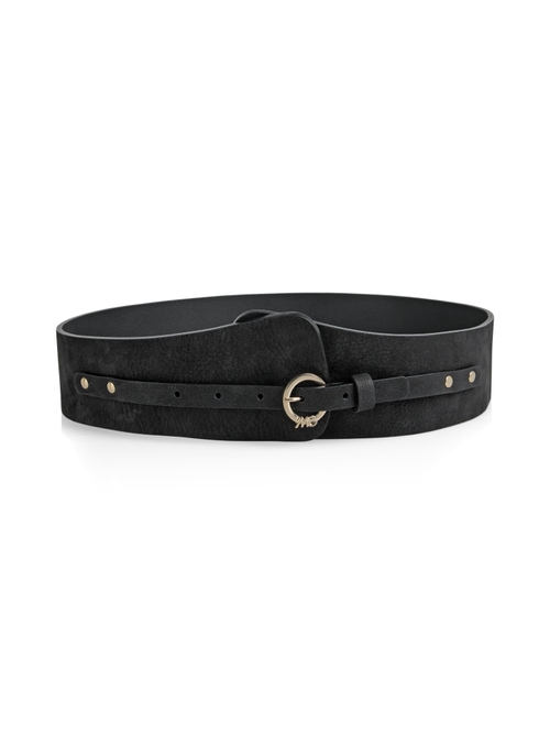 Marc Cain Women's Black Leather Waist Belt, 18 (N6)