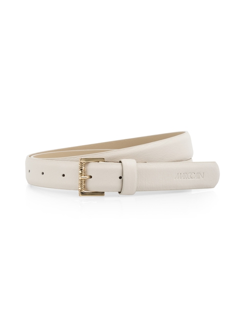 Marc Cain Women's White Leather Belt With Pin Buckle, 16 (N5)