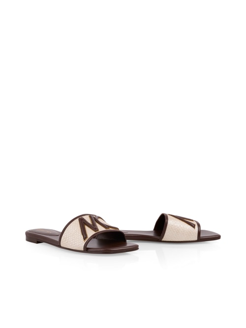 Marc Cain Women's Brown Flat Raffia Mix Sandals, 6 (G4)