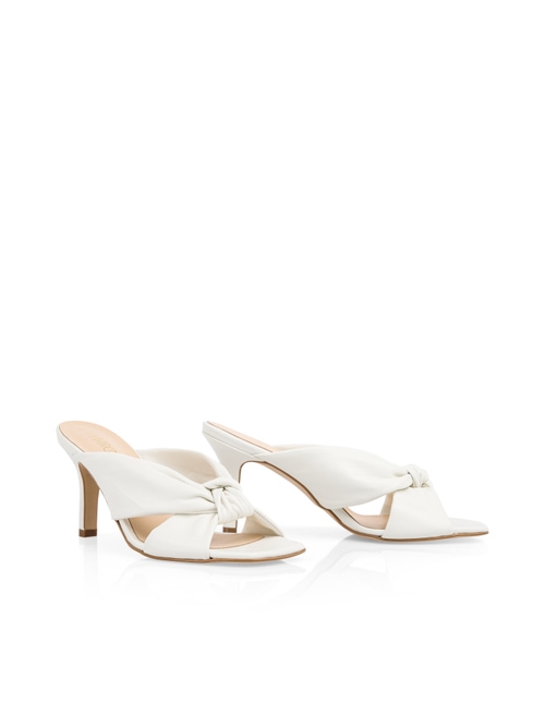 Marc Cain Women's White High Heel Sandals With Knot Detail, 8 (G6)