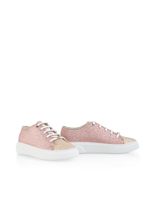 Marc Cain Women's Red Glitter Sneakers With Cup Sole, 6 (G4)